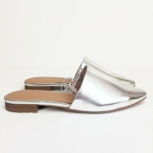 New Andeawy Slide On Shoes 6 Mule Flats Silver